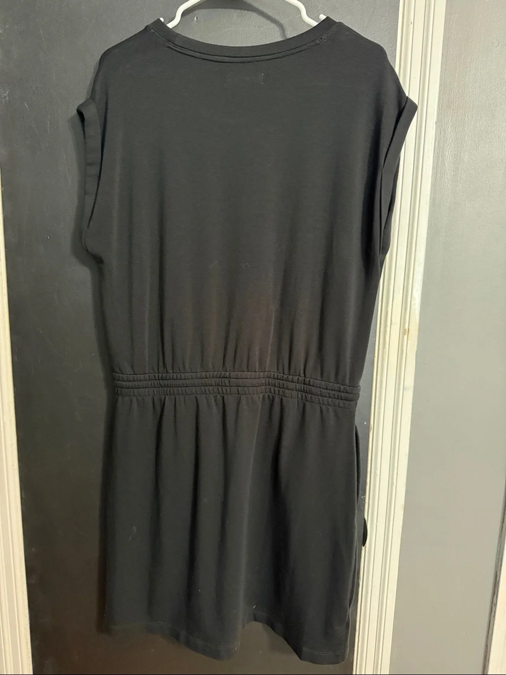 Lou & Grey for LOFT Short Sleeve Drawstring Waist Mini Dress Size: L